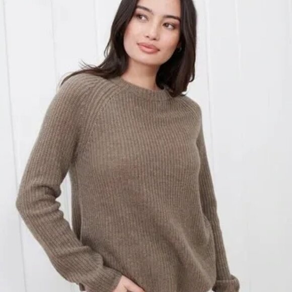 NWT Jenni Kayne Cashmere Fisherman Sweater - Russet, Size S (SOLD OUT COLOR) - Picture 2 of 7